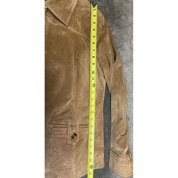 I.E. Relaxed Tan Women's Vintage Leather Jacket Size Large - Picture 14 of 16